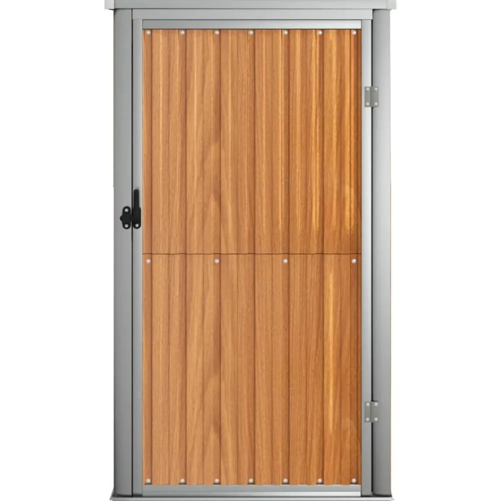 vidaXL Cobertizo de herramientas jardín acero galvanizado 88x89x161 cm Marrón Online