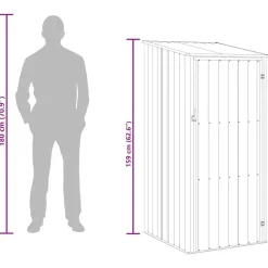 vidaXL Cobertizo de jardín acero galvanizado 87x98x159 cm Antracita New
