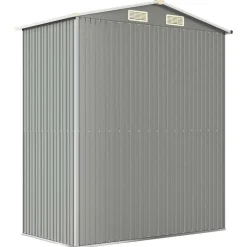 vidaXL Cobertizo de jardín acero galvanizado 192x108x223 cm Gris claro Clearance