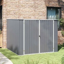 vidaXL Cobertizo de jardín acero galvanizado 195x198x159 cm Gris Best