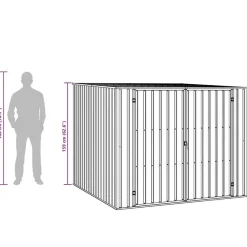 vidaXL Cobertizo de jardín acero galvanizado 195x198x159 cm Gris Best