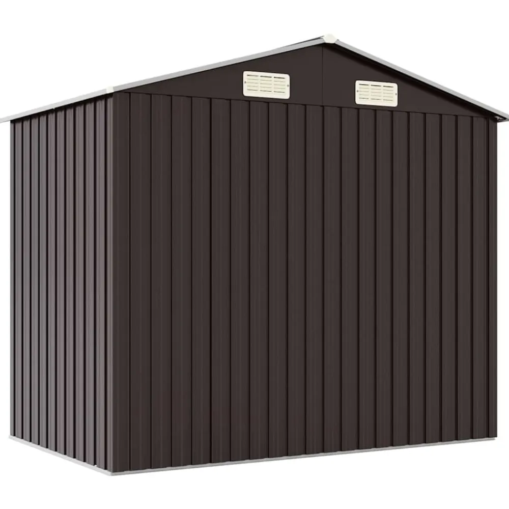 vidaXL Cobertizo de jardín acero galvanizado marrón 205x129x183 cm Marrón New