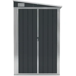 vidaXL Cobertizo de jardín de pared acero galvanizado 118x100x178 cm Antracita Outlet
