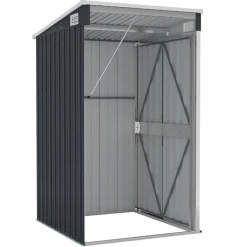 vidaXL Cobertizo de jardín de pared acero galvanizado 118x100x178 cm Antracita Outlet