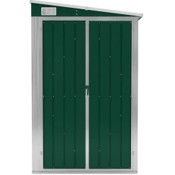 vidaXL Jardín-Cobertizo de jardín pared acero galvanizado 118x100x178cm