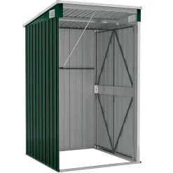 vidaXL Jardín-Cobertizo de jardín pared acero galvanizado 118x100x178cm