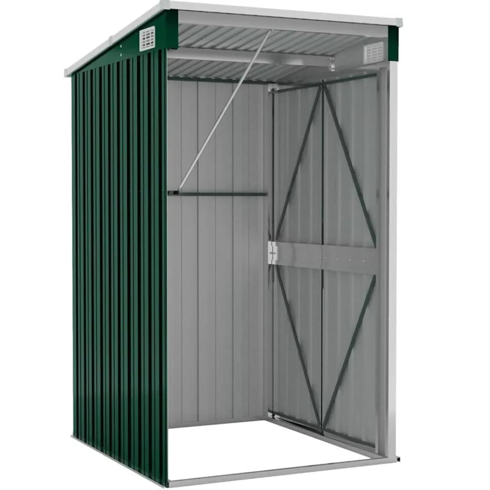 vidaXL Jardín-Cobertizo de jardín pared acero galvanizado 118x100x178cm