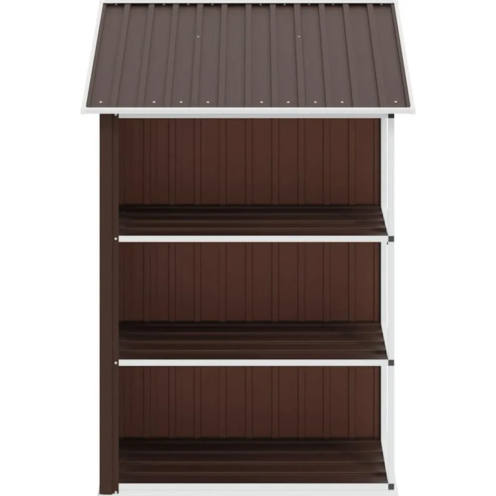 vidaXL Cobertizo de jardín con estantería hierro marrón 205x130x183 cm Marrón Hot