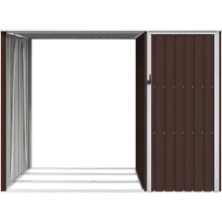 vidaXL Jardín-Cobertizo de jardín leña marrón acero galvanizado 245x98x159cm