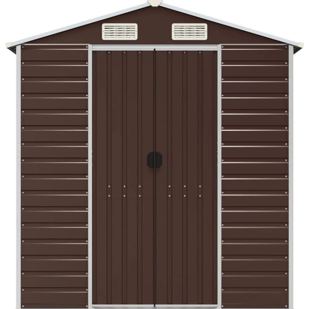 vidaXL Jardín-Cobertizo de jardín acero galvanizado marrón 191x130x198 cm