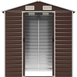 vidaXL Jardín-Cobertizo de jardín acero galvanizado marrón 191x130x198 cm