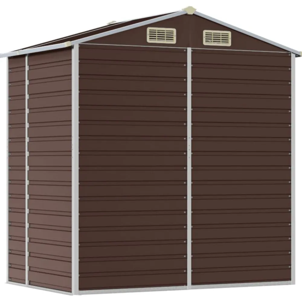 vidaXL Jardín-Cobertizo de jardín acero galvanizado marrón 191x130x198 cm