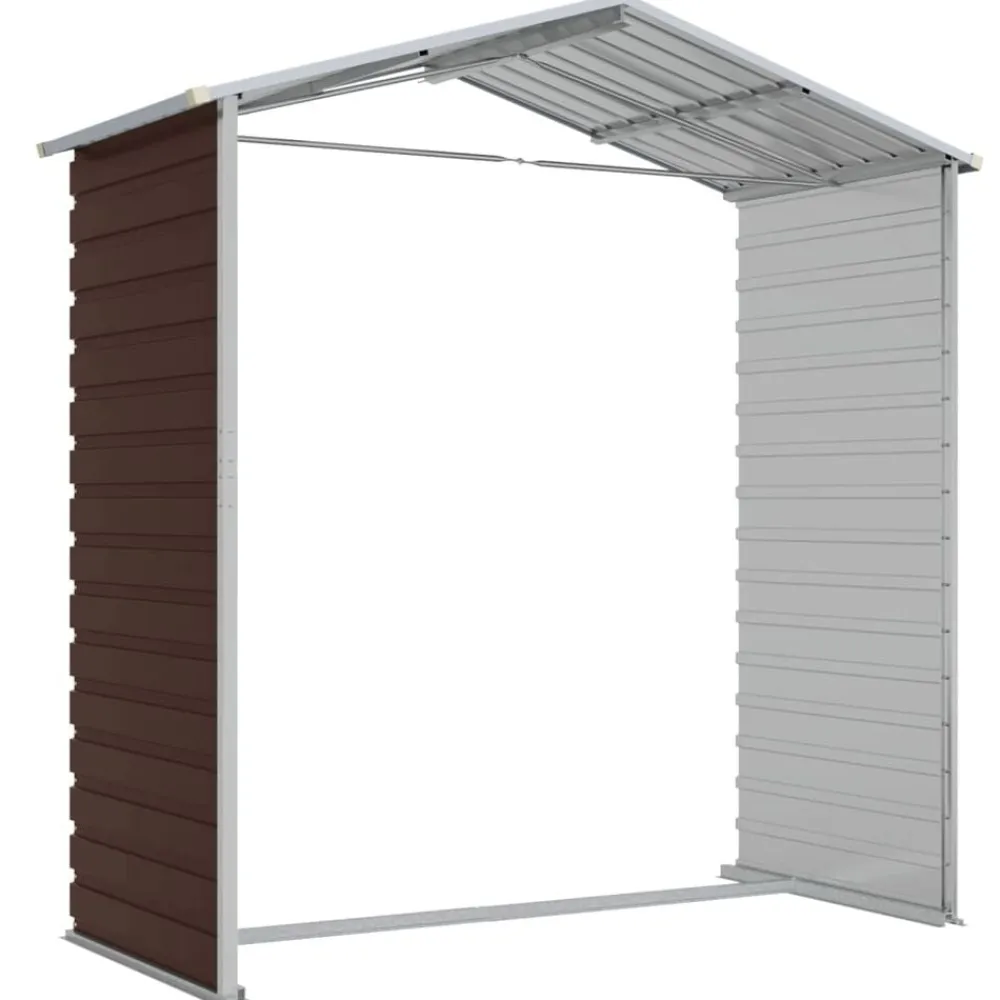 vidaXL Jardín-Cobertizo de jardín acero galvanizado marrón 191x130x198 cm