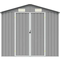 vidaXL Jardín-Cobertizo de jardín acero galvanizado 205x129x183 cm