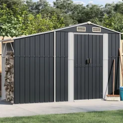 vidaXL Jardín-Cobertizo de jardín acero galvanizado 277x93x179 cm