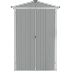 vidaXL Cobertizo de jardín acero galvanizado 116x45x175 cm Gris Clearance