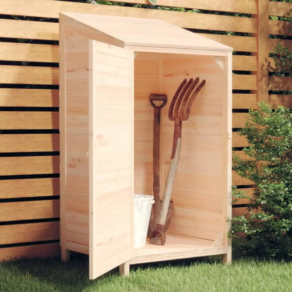 vidaXL Jardín-Cobertizo de jardín madera de abeto maciza 55x52x112 cm