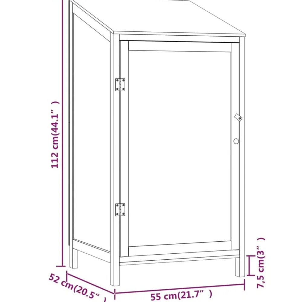 vidaXL Jardín-Cobertizo de jardín madera de abeto maciza 55x52x112 cm