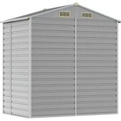 vidaXL Cobertizo de jardín acero galvanizado 191x130x198 cm Gris claro New
