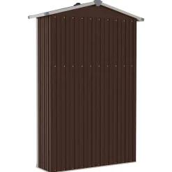 vidaXL Cobertizo de jardín acero galvanizado marrón 116x45x175 cm Marrón Sale