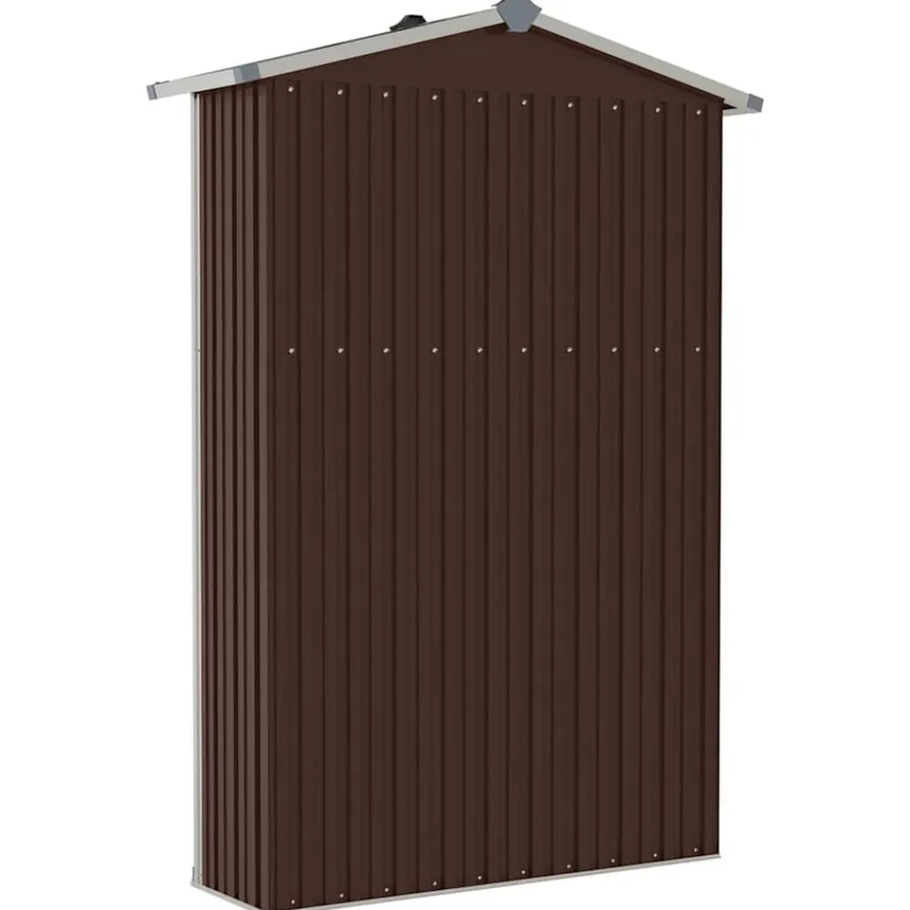 vidaXL Cobertizo de jardín acero galvanizado marrón 116x45x175 cm Marrón Sale