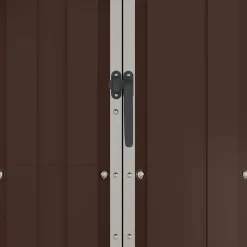 vidaXL Cobertizo de jardín acero galvanizado marrón 116x45x175 cm Marrón Sale