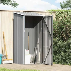 vidaXL Cobertizo de jardín acero galvanizado 87x98x159 cm Gris Outlet
