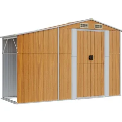 vidaXL Cobertizo de jardín acero galvanizado marrón 277x93x179 cm Marr&oacute;n claro Hot