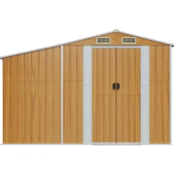 vidaXL Cobertizo de jardín acero galvanizado marrón 277x93x179 cm Marr&oacute;n claro Hot