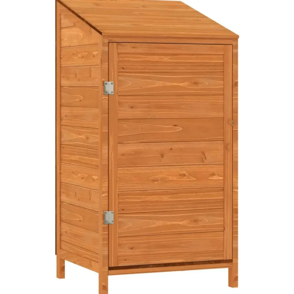 vidaXL Jardín-Cobertizo de jardín madera de abeto maciza marrón 55x52x112 cm