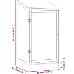 vidaXL Jardín-Cobertizo de jardín madera de abeto maciza marrón 55x52x112 cm
