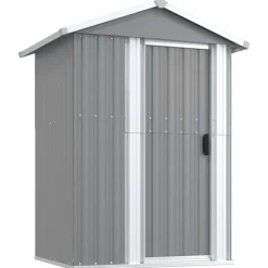 vidaXL Cobertizo de jardín acero galvanizado 126x97,5x177 cm Gris Hot