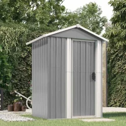vidaXL Cobertizo de jardín acero galvanizado 126x97,5x177 cm Gris Hot