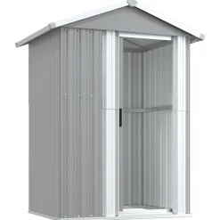vidaXL Cobertizo de jardín acero galvanizado 126x97,5x177 cm Gris Hot