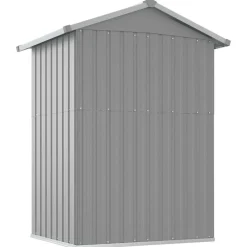 vidaXL Cobertizo de jardín acero galvanizado 126x97,5x177 cm Gris Hot