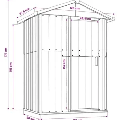 vidaXL Cobertizo de jardín acero galvanizado 126x97,5x177 cm Gris Hot