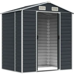 vidaXL Cobertizo de jardín acero galvanizado 191x130x198 cm Antracita New
