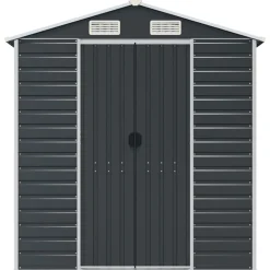 vidaXL Cobertizo de jardín acero galvanizado 191x130x198 cm Antracita New