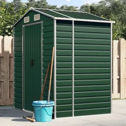vidaXL Jardín-Cobertizo de jardín acero galvanizado 191x130x198 cm