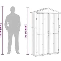 vidaXL Jardín-Cobertizo de jardín acero galvanizado 116x45x175cm