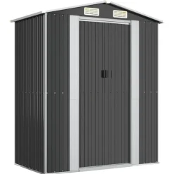 vidaXL Cobertizo de jardín acero galvanizado 192x108x223 cm Antracita Outlet