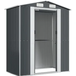 vidaXL Cobertizo de jardín acero galvanizado 192x108x223 cm Antracita Outlet