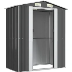 vidaXL Cobertizo de jardín acero galvanizado 192x108x223 cm Antracita Outlet