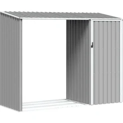 vidaXL Jardín-Cobertizo de jardín de leña acero galvanizado 245x98x159cm