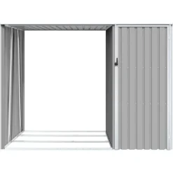 vidaXL Jardín-Cobertizo de jardín de leña acero galvanizado 245x98x159cm