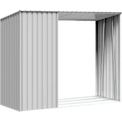 vidaXL Jardín-Cobertizo de jardín de leña acero galvanizado 245x98x159cm