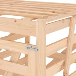 vidaXL Cobertizo doble para cubos de basura madera maciza de pino Pino natural