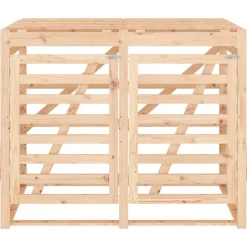 vidaXL Cobertizo doble para cubos de basura madera maciza de pino Pino natural