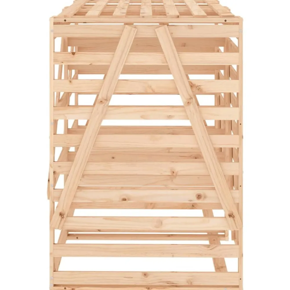 vidaXL Cobertizo doble para cubos de basura madera maciza de pino Pino natural