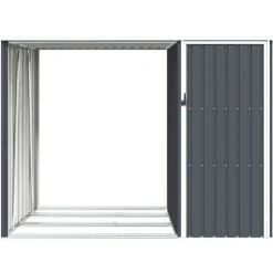 vidaXL Jardín-Cobertizo jardín leña acero galvanizado 245x98x159cm